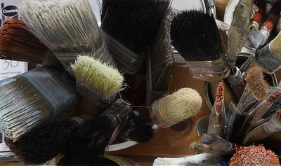 Paint brushes and artist tools